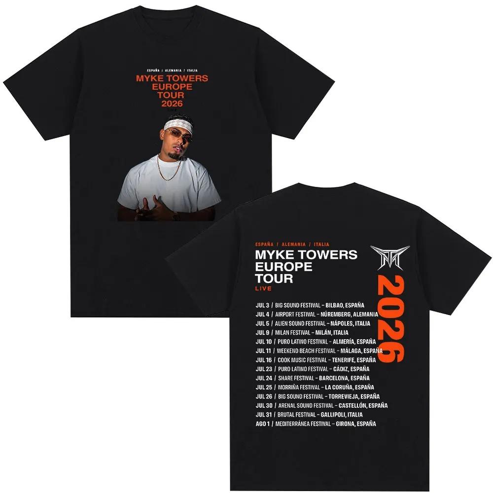 Cotton Short Sleeve T-shirt Streetwear Rapper Myke Towers Europe Tour 2026 T-shirts Unisex Women Fashion Hip Hop Oversized T Shirt S
Cotton Short Sleeve T-shirt Streetwear Rapper Myke Towers Europe Tour 2026 T-shirts Unisex Women Fashion Hip Hop Oversized T Shirt S