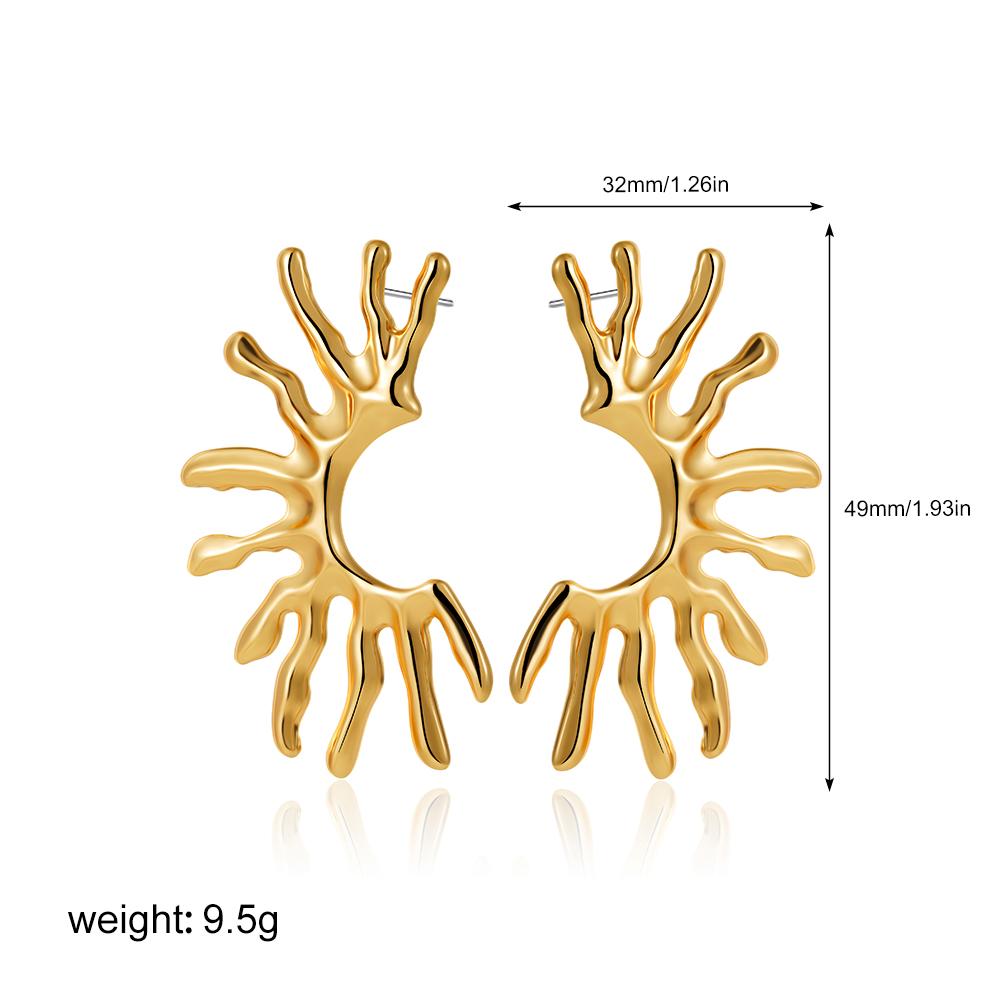 Vintage Irregular Stainless Steel Sun Pendant Earrings for Women Exaggerated 18K Gold Plated Waterproof Statement Zircon Gift
Vintage Irregular Stainless Steel Sun Pendant Earrings for Women Exaggerated 18K Gold Plated Waterproof Statement Zircon Gift