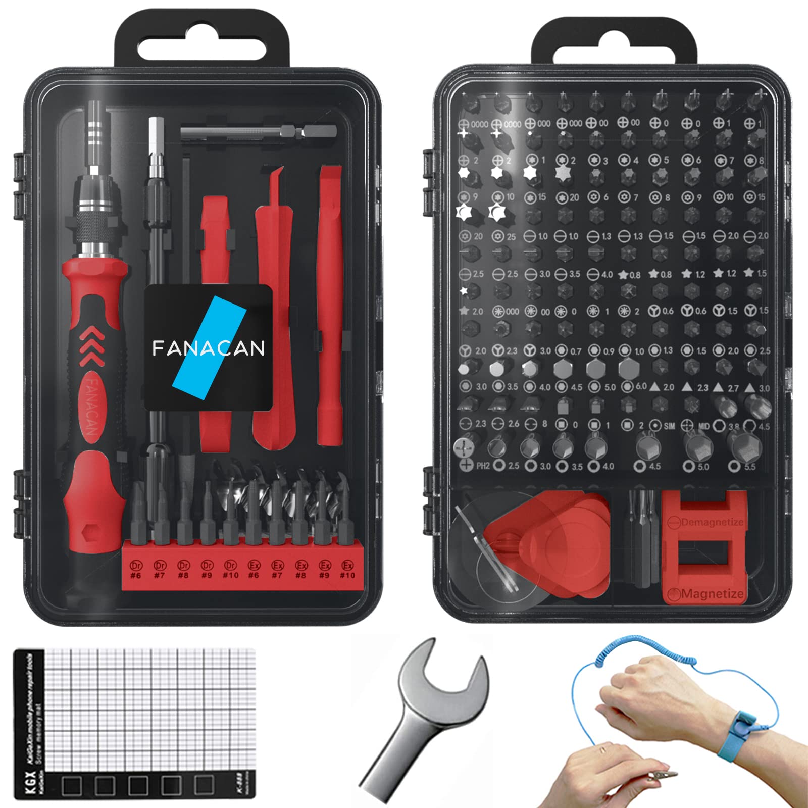 FANACAN Precision Screwdriver Compatible with Special with Stripped Screw Disassembly and Repair Tool Attaches to Electric Warranty 140-in-1 Set,
FANACAN Precision Screwdriver Compatible with Special with Stripped Screw Disassembly and Repair Tool Attaches to Electric Warranty 140-in-1 Set,