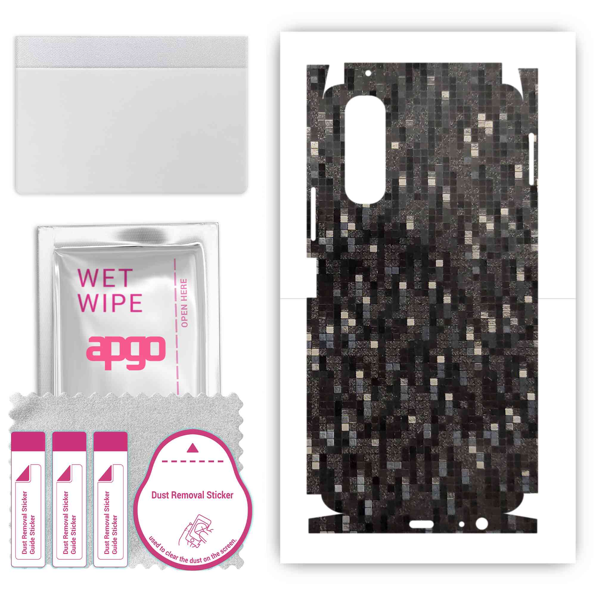 apgo Protective Skin Sticker for the back+sides compatible with vivo Y70s, Full Wrap Film, Foil, Vinyl - Pattern Carbon Black Pixel
apgo Protective Skin Sticker for the back+sides compatible with vivo Y70s, Full Wrap Film, Foil, Vinyl - Pattern Carbon Black Pixel