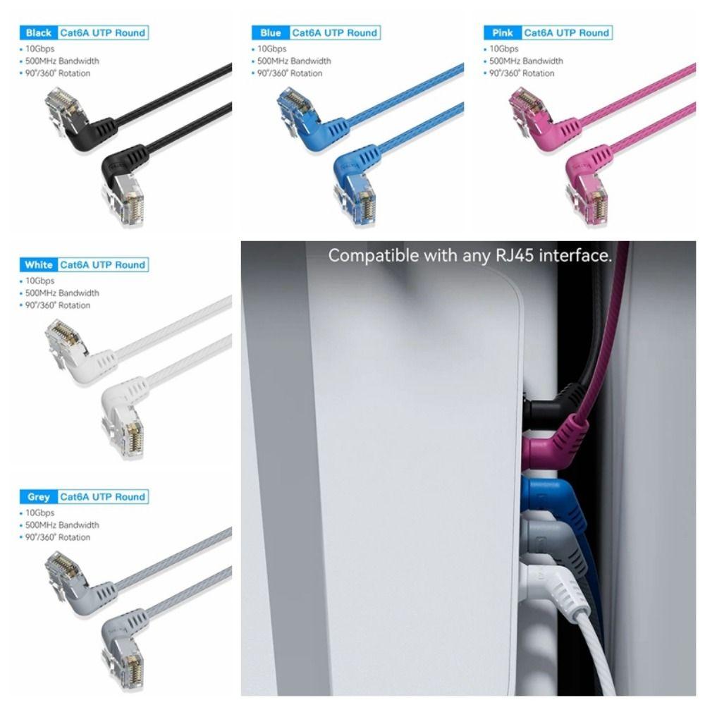 Double Elbow CAT6A Ethernet Cable 360 Rotatable Cat6 Internet Cable For Computer Router Laptop 0.5M чорний
Double Elbow CAT6A Ethernet Cable 360 Rotatable Cat6 Internet Cable For Computer Router Laptop 0.5M чорний