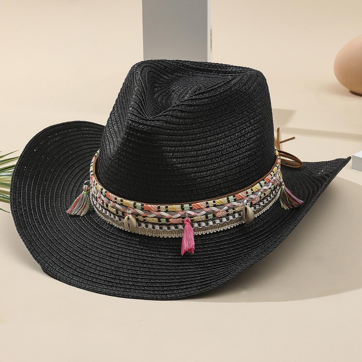Outdoor Hiking Tassel Cowboy Straw Hat Unisex Foldable Sun Protection Summer Hat Bohemian Style Uv Protection Fisherman Hat чорний
Outdoor Hiking Tassel Cowboy Straw Hat Unisex Foldable Sun Protection Summer Hat Bohemian Style Uv Protection Fisherman Hat чорний