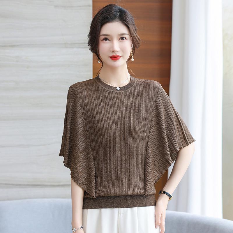 Stylish Ice Silk Summer Blouse for Middle-Aged and Elderly Women - Loose, Short-Sleeved Mother s Day T-Shirt L (Recommended for up to 52.5 kg) кофейный
Stylish Ice Silk Summer Blouse for Middle-Aged and Elderly Women - Loose, Short-Sleeved Mother s Day T-Shirt L (Recommended for up to 52.5 kg) кофейный