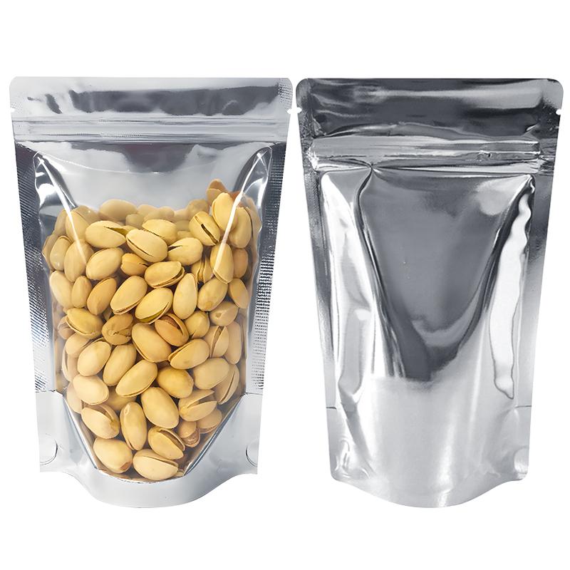 100pcs One Side Aluminum Foil One Side Transparent Stand up Pouch with Zipper Food Grade Ziplock Bags for Nuts Snacks Storage 9x14cm
100pcs One Side Aluminum Foil One Side Transparent Stand up Pouch with Zipper Food Grade Ziplock Bags for Nuts Snacks Storage 9x14cm