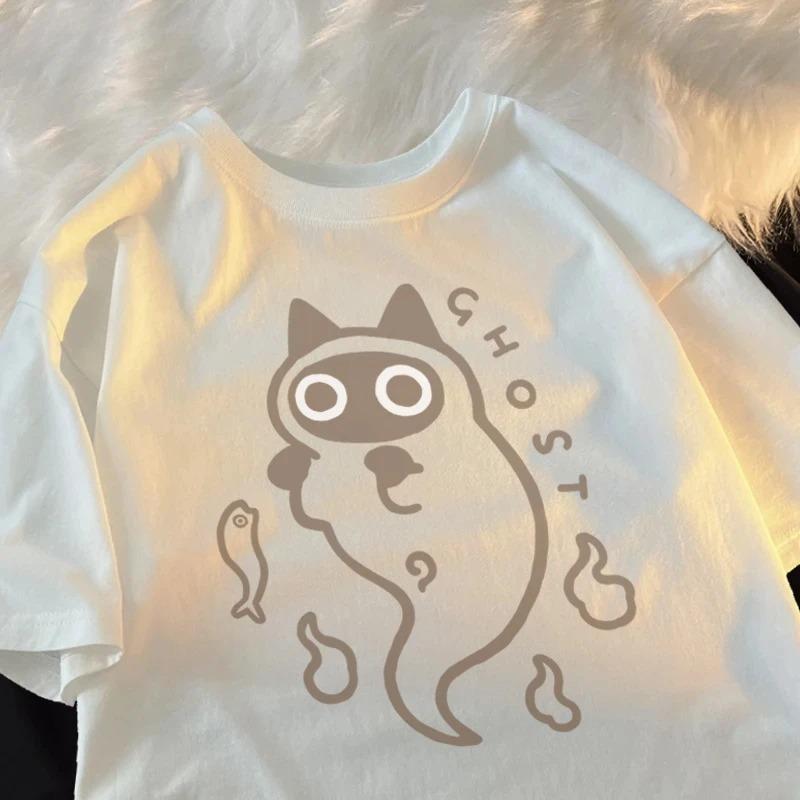 Ghost Cat Loose Short Sleeved Tshirt for Women Original Japanese Fashion Couple Pure Cat Transparent Ghost Cat Tops 4XL
Ghost Cat Loose Short Sleeved Tshirt for Women Original Japanese Fashion Couple Pure Cat Transparent Ghost Cat Tops 4XL