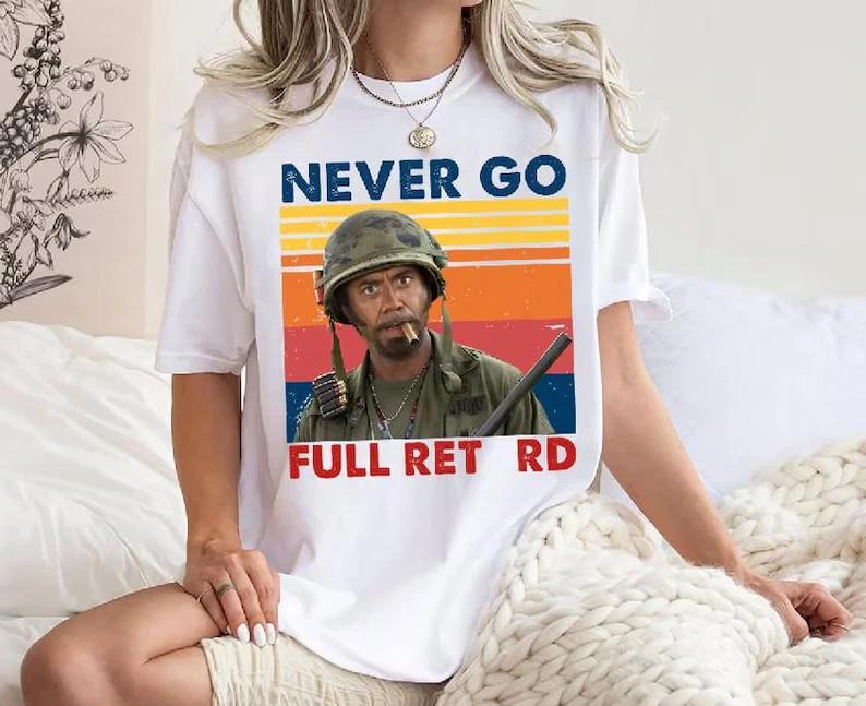 Never Go Full Vintage Graphic Tshirt, Funny Army Movie Shirt M
Never Go Full Vintage Graphic Tshirt, Funny Army Movie Shirt M