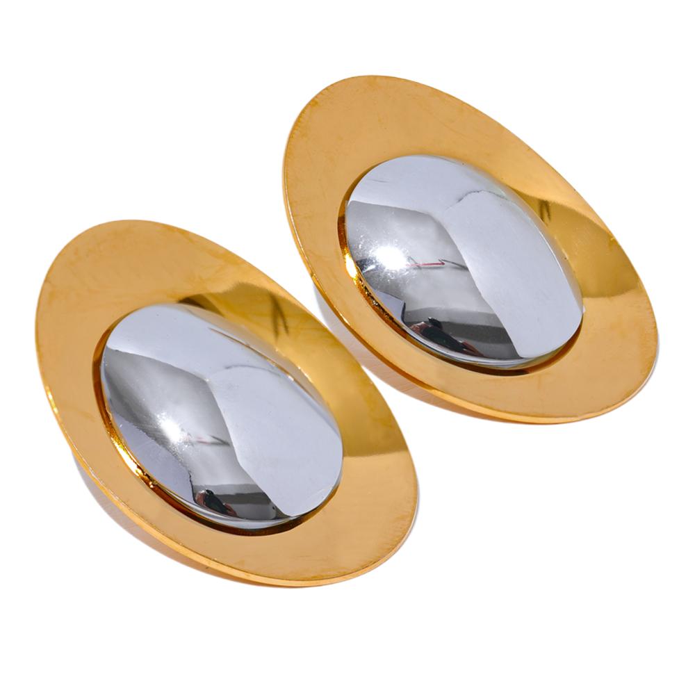 Yhpup Statement Stainless Steel Metal Smooth Temperament Stud Earrings High Quality Polished Jewelry Waterproof 18K PVD Plated
Yhpup Statement Stainless Steel Metal Smooth Temperament Stud Earrings High Quality Polished Jewelry Waterproof 18K PVD Plated