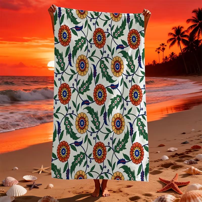 Boho Geometric Floral Tile Print Beach Towel Vintage Flower Quick Dry Swim Towel for Summer Vacation Pool Seaside W40*H60(CM)
Boho Geometric Floral Tile Print Beach Towel Vintage Flower Quick Dry Swim Towel for Summer Vacation Pool Seaside W40*H60(CM)