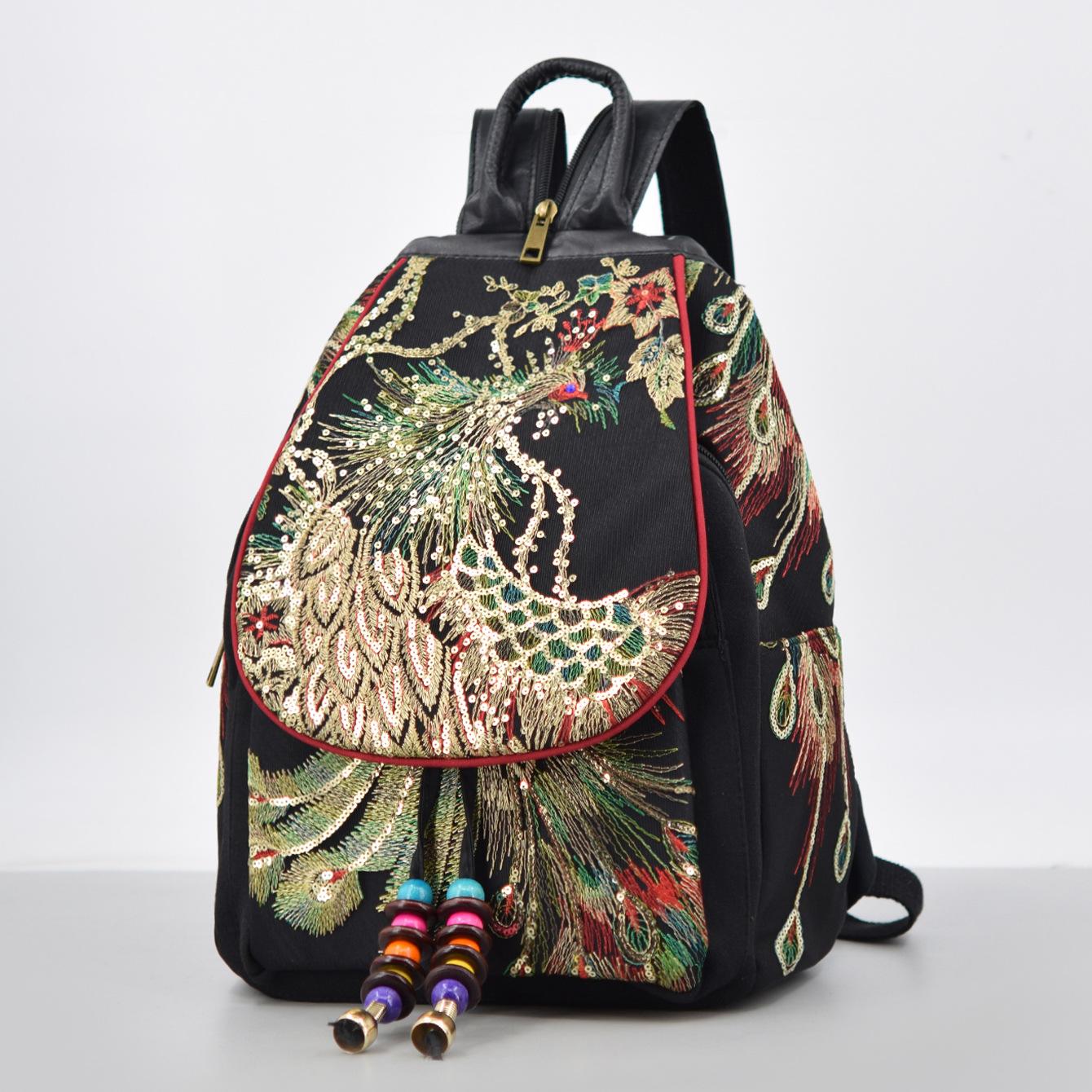 Yunnan Ethnic Embroidery New Women s Bag Peacock Embroidery Bag Canvas Women s Backpack чёрный
Yunnan Ethnic Embroidery New Women s Bag Peacock Embroidery Bag Canvas Women s Backpack чёрный