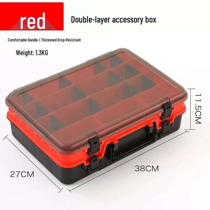 Portable Double Layer Fishing Tackle Box with Handle and Compartments
Portable Double Layer Fishing Tackle Box with Handle and Compartments