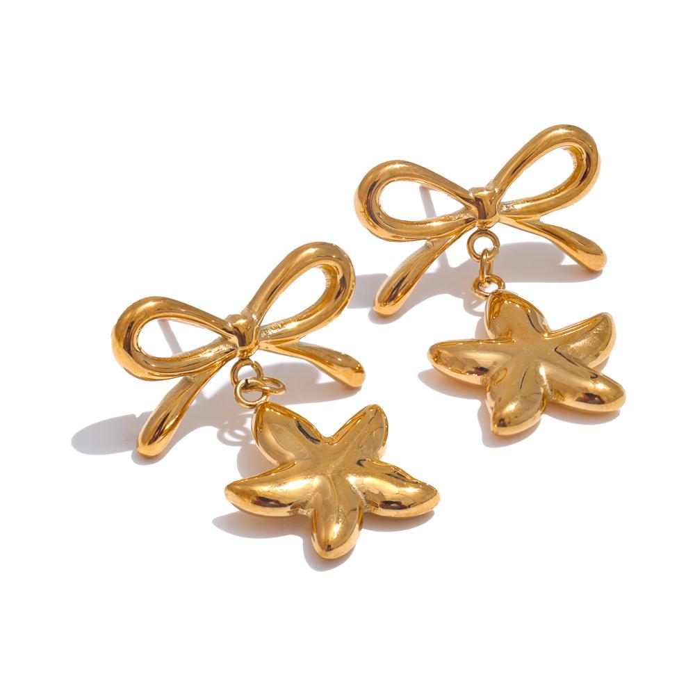 Yhpup Waterproof Metal Bow Knot Star Drop Dangle Daily Trendy Earrings Women Stainless Steel Texture Charm Jewelry Accessories
Yhpup Waterproof Metal Bow Knot Star Drop Dangle Daily Trendy Earrings Women Stainless Steel Texture Charm Jewelry Accessories