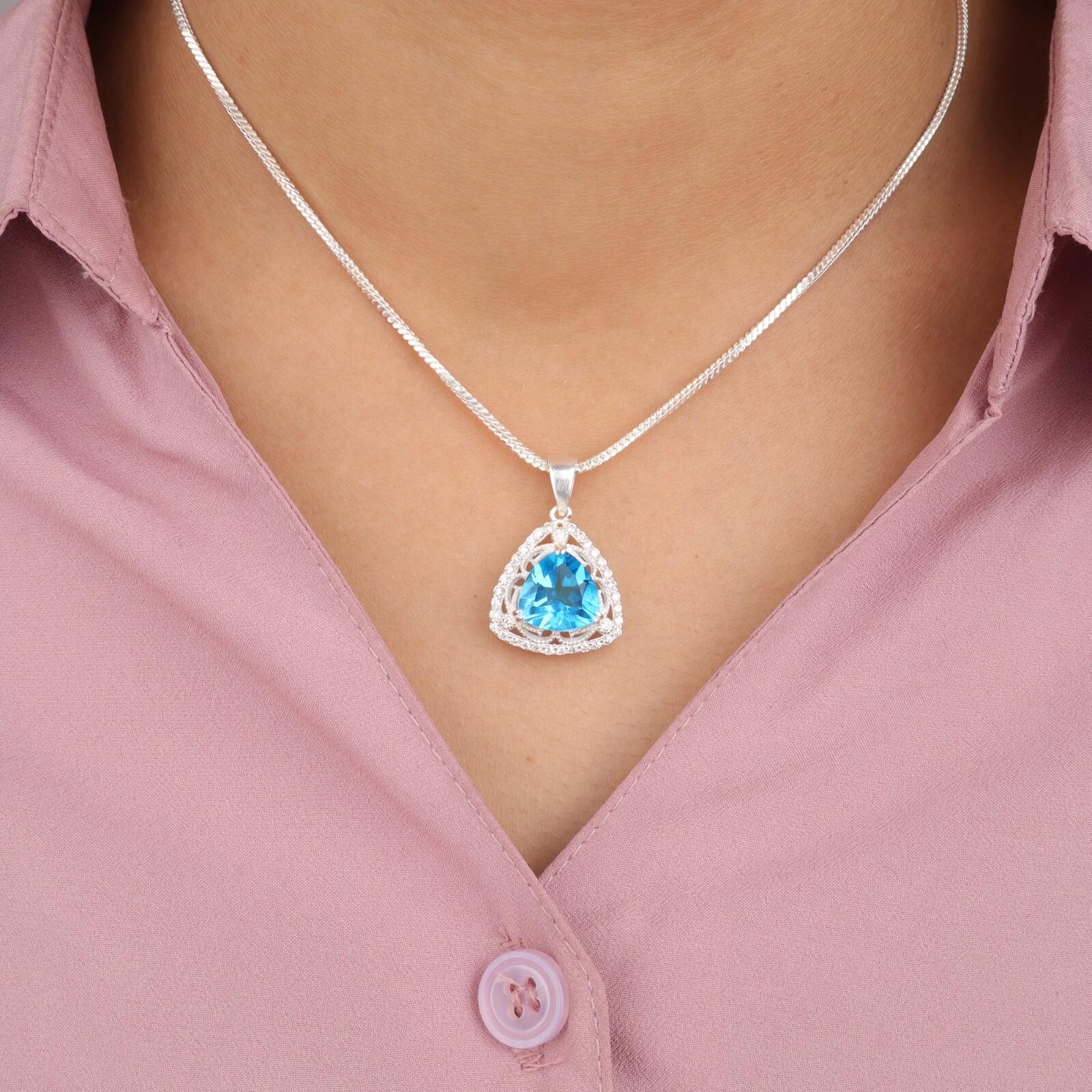 Swiss Blue Topaz Gemstone 925 Solid Silver Jewelry Zircon Pendant 0.99 For Girl CZP-8-8
Swiss Blue Topaz Gemstone 925 Solid Silver Jewelry Zircon Pendant 0.99 For Girl CZP-8-8