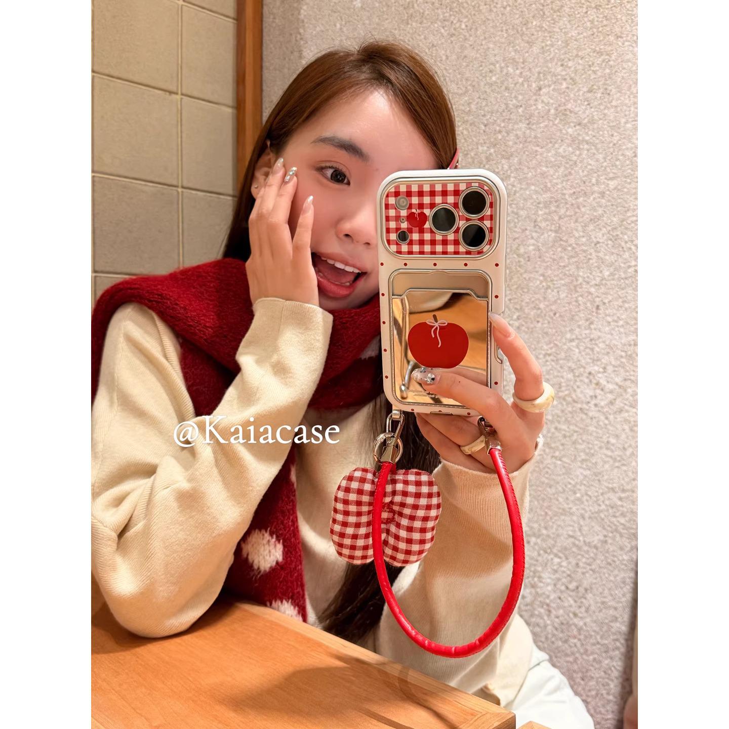 Playful Polka Dot Red Apple Card Holder Mirror Case for iPhone 7/6 Pro Max Apple 14
Playful Polka Dot Red Apple Card Holder Mirror Case for iPhone 7/6 Pro Max Apple 14