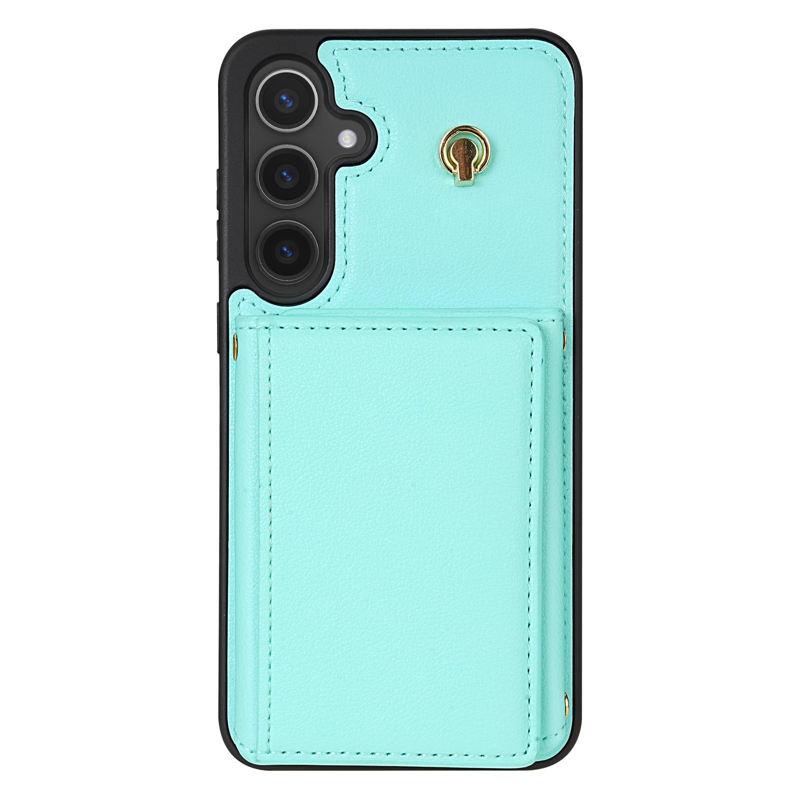 For Samsung Galaxy S25+ Case Tri-Fold Card Holder Kickstand TPU+Leather Back Cover with Shoulder Strap Green
For Samsung Galaxy S25+ Case Tri-Fold Card Holder Kickstand TPU+Leather Back Cover with Shoulder Strap Green