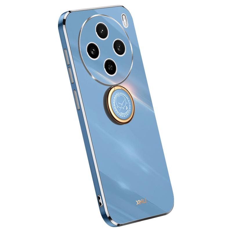 For vivo X100s 5G Case Electroplating Gold Edge TPU Phone Cover with Kickstand Blue
For vivo X100s 5G Case Electroplating Gold Edge TPU Phone Cover with Kickstand Blue