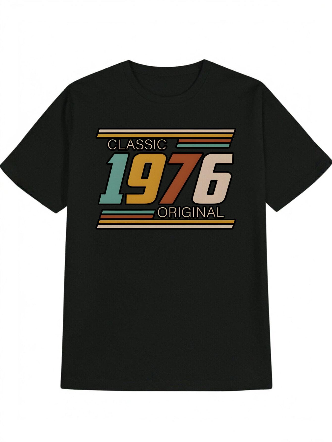 Classic 1976 Graphic T-shirt - Black with Colorful Stripes & ORIGINAL Print S
Classic 1976 Graphic T-shirt - Black with Colorful Stripes & ORIGINAL Print S