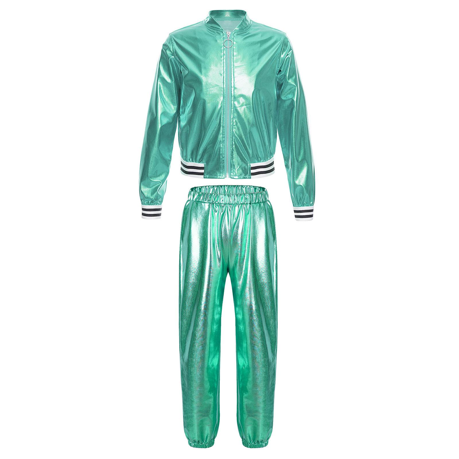 Girls Metallic Long Sleeve Stand Collar Zipper Jacket High Waist Pants Sports Workout Set 5-6 Years
Girls Metallic Long Sleeve Stand Collar Zipper Jacket High Waist Pants Sports Workout Set 5-6 Years