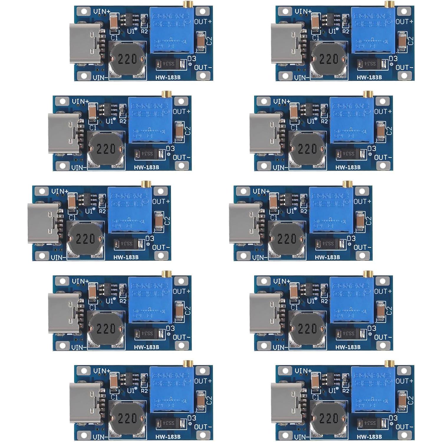 10/20pc Boost Module MT3608 Type c DC-DC Step Up Converter 2A Boost Regulator Voltage Converter Board Type C Power Supply Module
10/20pc Boost Module MT3608 Type c DC-DC Step Up Converter 2A Boost Regulator Voltage Converter Board Type C Power Supply Module