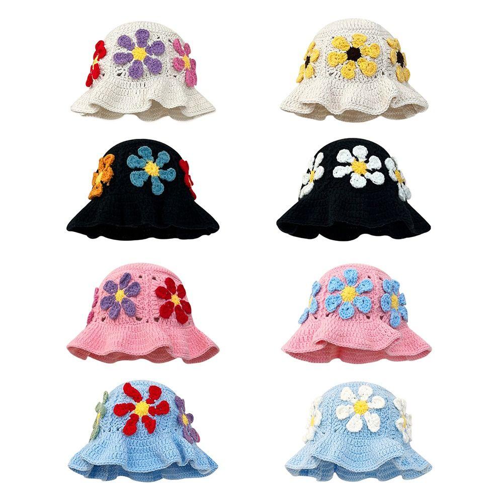 Цветная вязаная шапка Flower Basin Hat Милая кепка для гольфа Travel Type A 
Цветная вязаная шапка Flower Basin Hat Милая кепка для гольфа Travel Type A