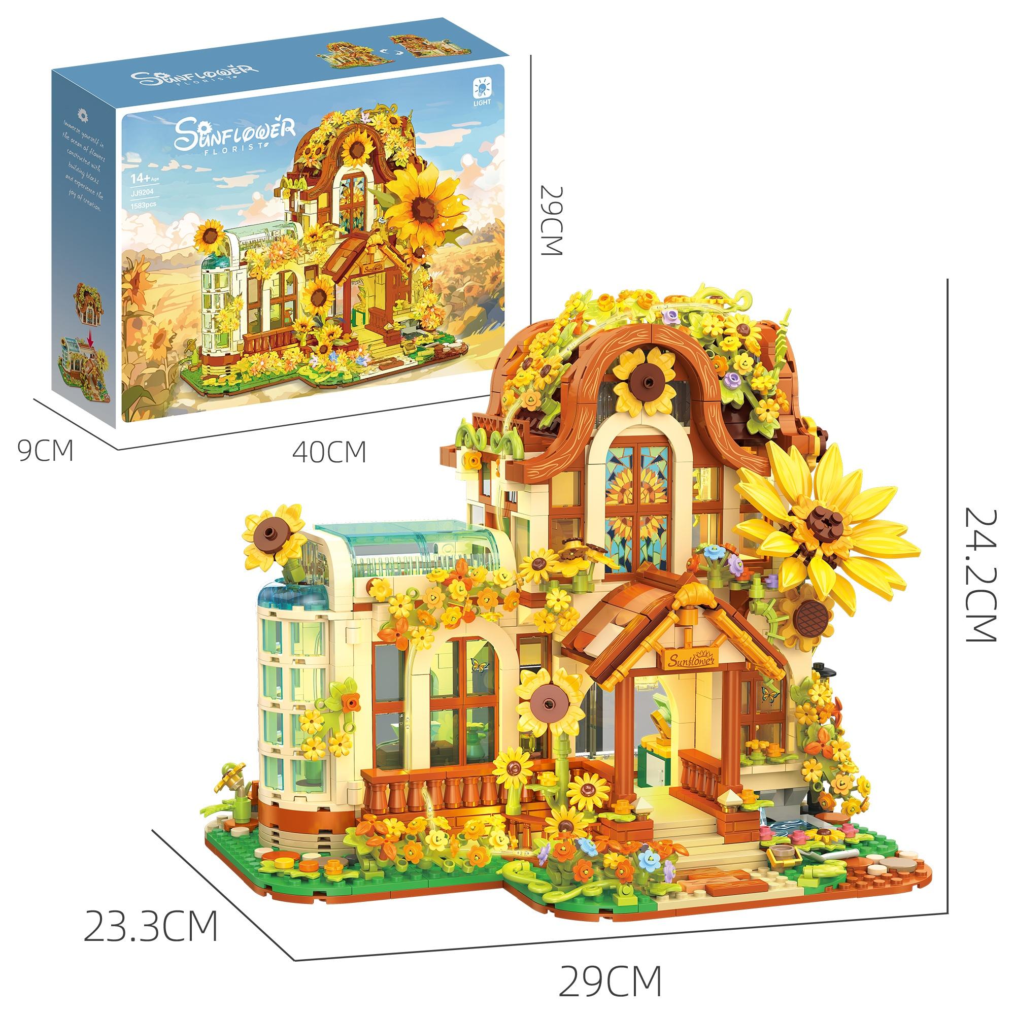 1583Pcs Sunflower Flower Shop Creative Ornament Moc Construction Blocks Set With Lights, Educational Assembly Plaything For Kids, Birthday
1583Pcs Sunflower Flower Shop Creative Ornament Moc Construction Blocks Set With Lights, Educational Assembly Plaything For Kids, Birthday