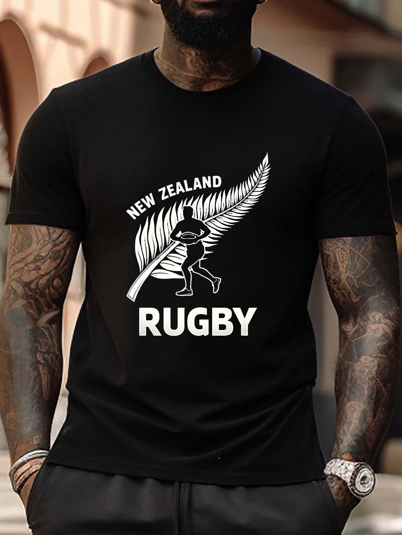 Plus Size New Zealand Rugby Graphic T-shirt - Black Casual Short Sleeve with Silver Wing Design S
Plus Size New Zealand Rugby Graphic T-shirt - Black Casual Short Sleeve with Silver Wing Design S