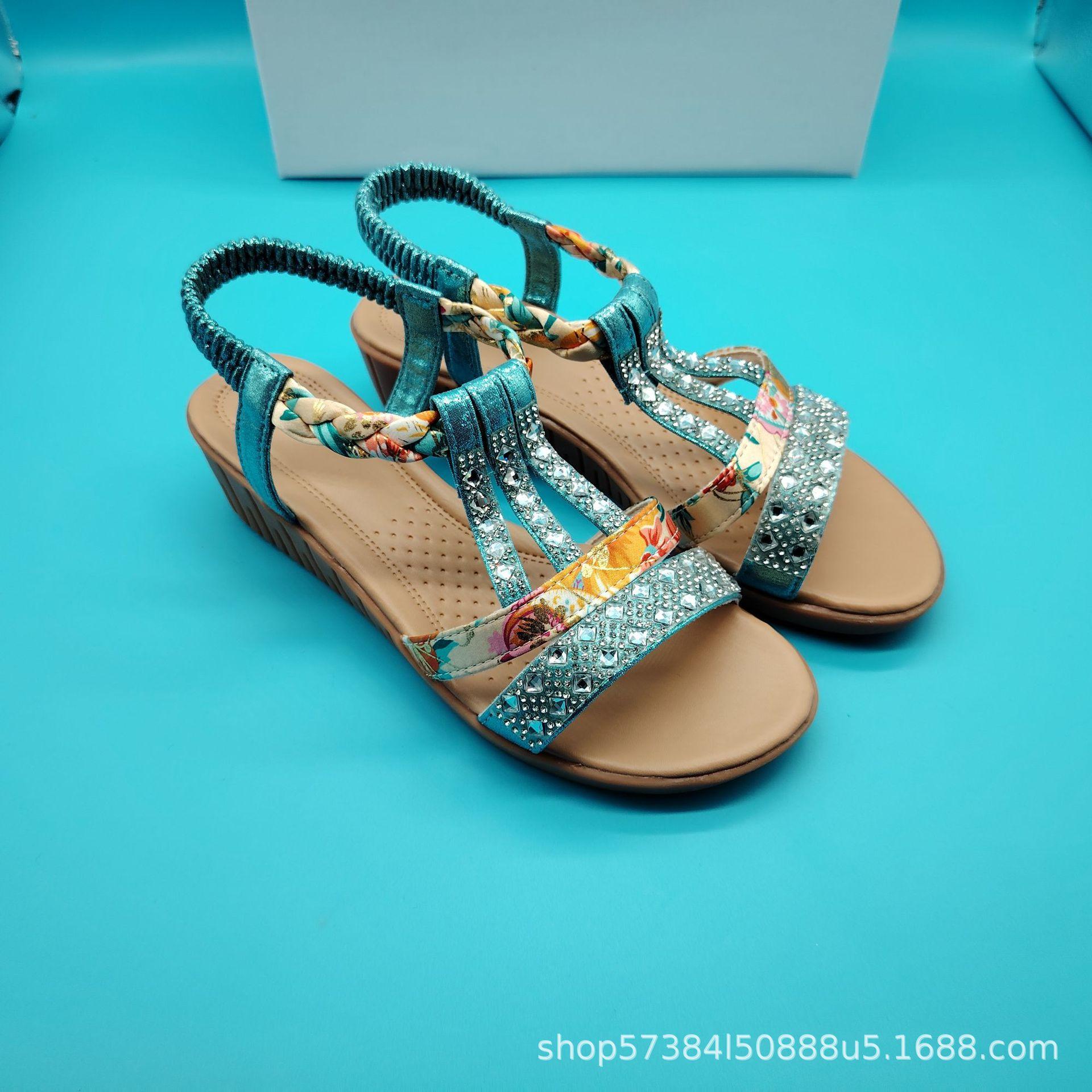 Bohemian sandals women s summer versatile new slope heel beef tendon bottom rhinestone soft non-slip open-toed versatile fairy shoes 43 королівський синій колір
Bohemian sandals women s summer versatile new slope heel beef tendon bottom rhinestone soft non-slip open-toed versatile fairy shoes 43 королівський синій колір