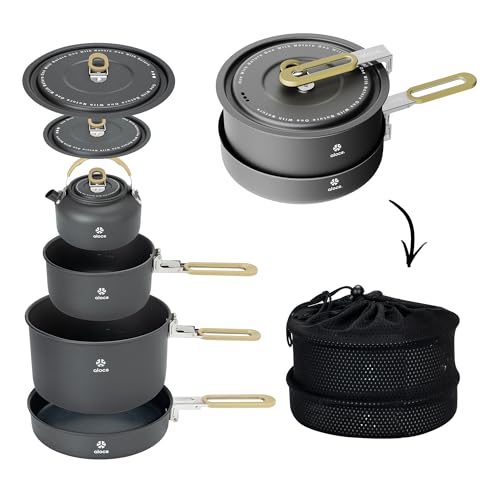 Alocs 4-Piece Camping Cookware Set: Foldable Camping Pot, Outdoor Kettle, Non-Stick Frying Pan, Lightweight Aluminum Cookware Set with Storage Bag, Su
Alocs 4-Piece Camping Cookware Set: Foldable Camping Pot, Outdoor Kettle, Non-Stick Frying Pan, Lightweight Aluminum Cookware Set with Storage Bag, Su