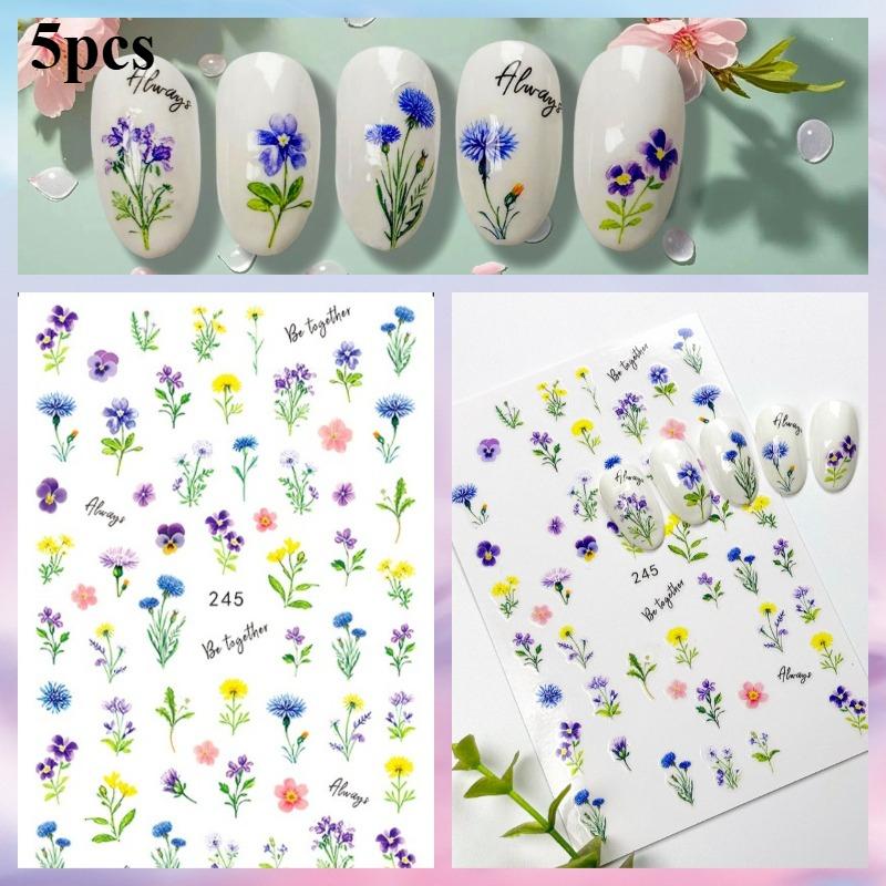 5pcs Watercolor Nail Stickers Blue Flower Self-Adhesive Hypoallergenic Glossy Finish Summer Floral for Manicure Nail Art Decor
5pcs Watercolor Nail Stickers Blue Flower Self-Adhesive Hypoallergenic Glossy Finish Summer Floral for Manicure Nail Art Decor