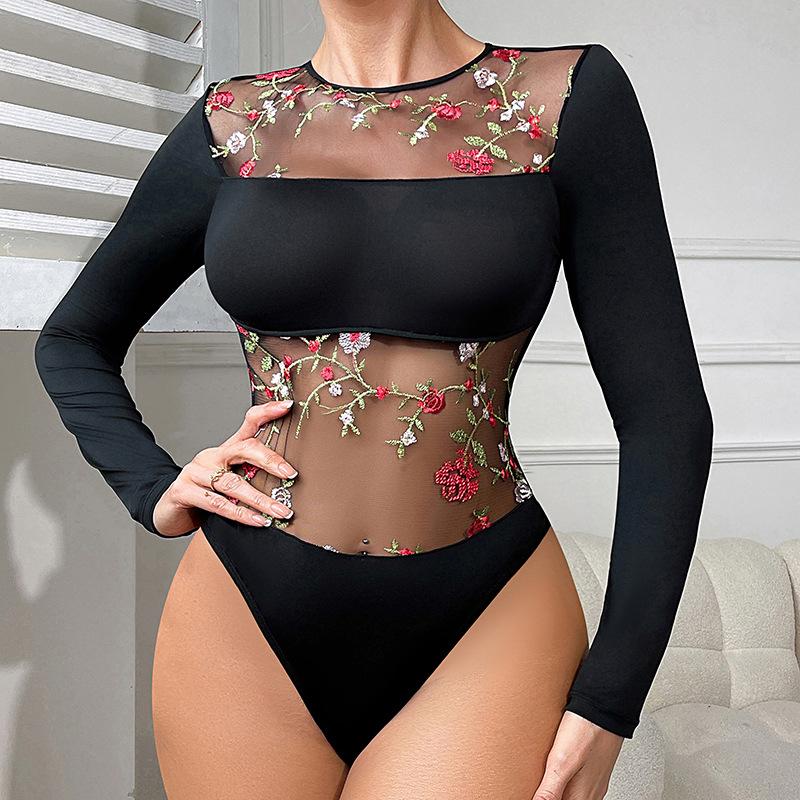 New mesh see-through underwear tights women s floral embroidery dinner party black long-sleeved thin onesie S
New mesh see-through underwear tights women s floral embroidery dinner party black long-sleeved thin onesie S
