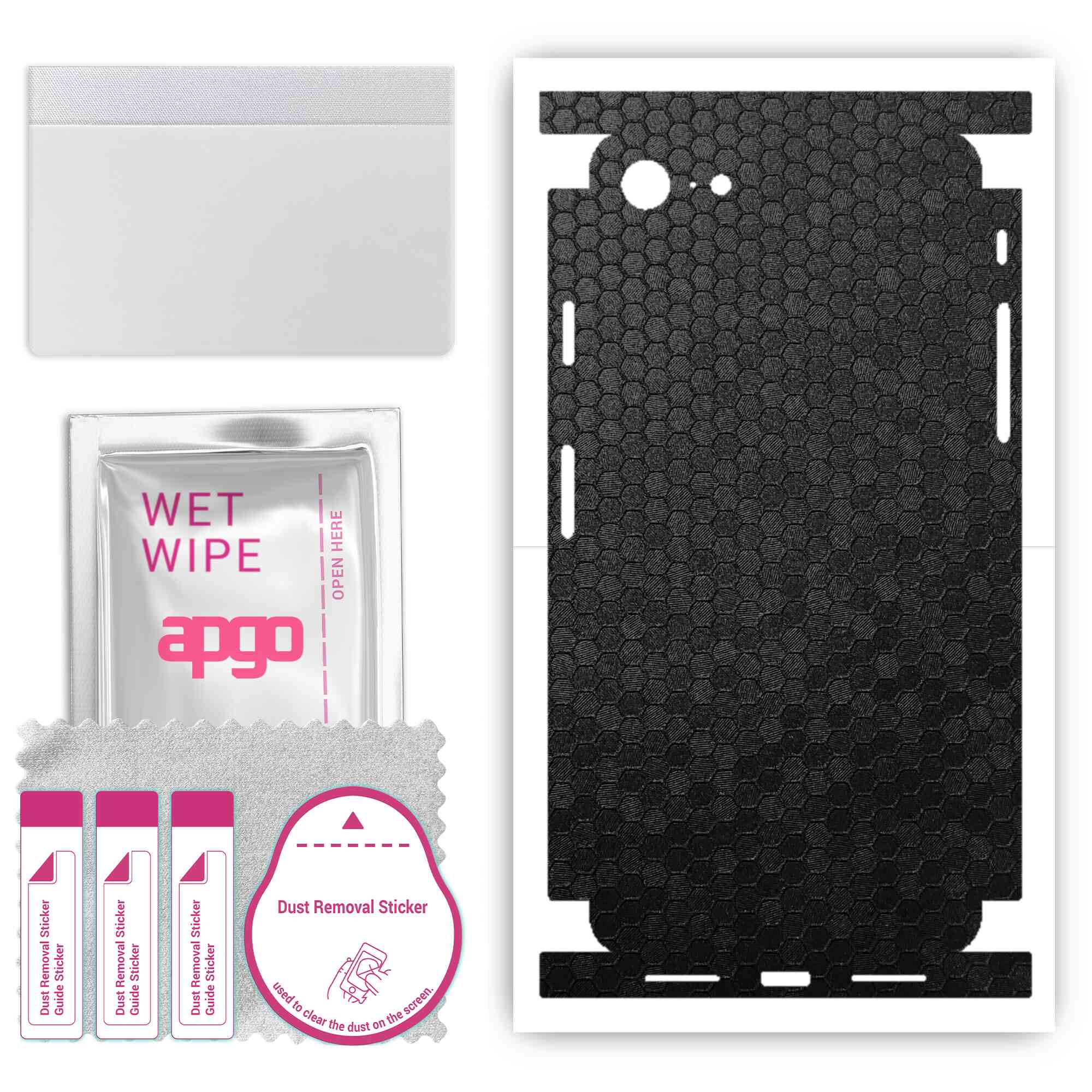 Apgo Protective Skin Sticker for the back+sides compatible with Apple iPhone 7, Full Wrap Film, Foil, Vinyl - Pattern Black Honeycomb
Apgo Protective Skin Sticker for the back+sides compatible with Apple iPhone 7, Full Wrap Film, Foil, Vinyl - Pattern Black Honeycomb