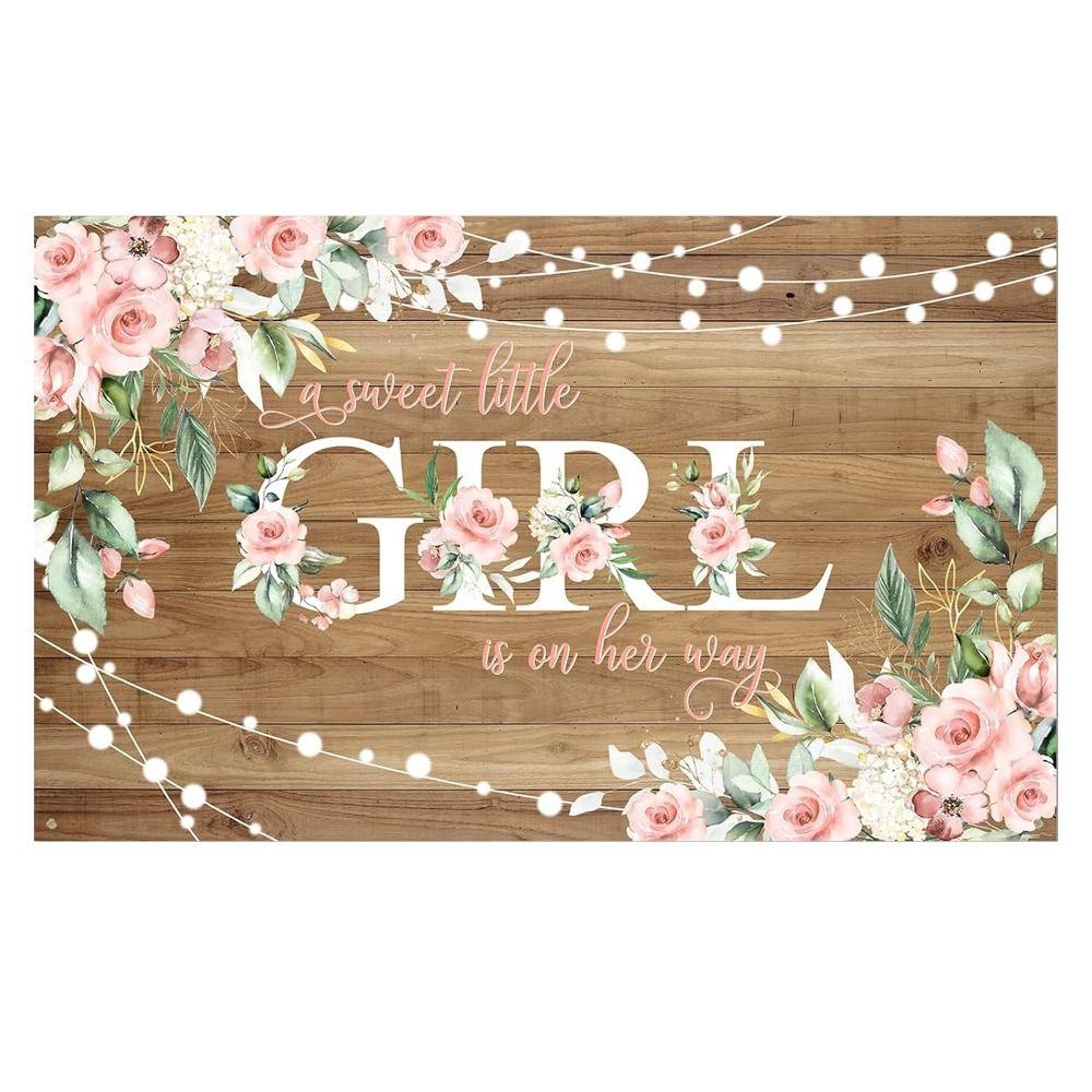 Украшения для детского душа на деревянном полу для девочки, акварельные украшения для девочки, баннер 
Украшения для детского душа на деревянном полу для девочки, акварельные украшения для девочки, баннер