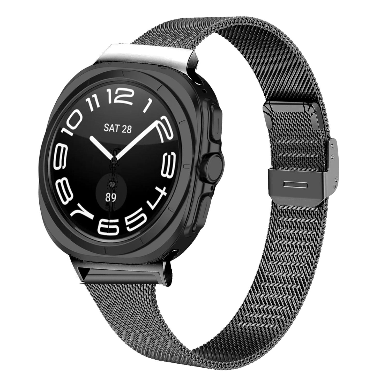 For Samsung Galaxy Watch Ultra 47mm Milanese Band Black Stainless Steel Mesh Watch Strap As shown A
For Samsung Galaxy Watch Ultra 47mm Milanese Band Black Stainless Steel Mesh Watch Strap As shown A