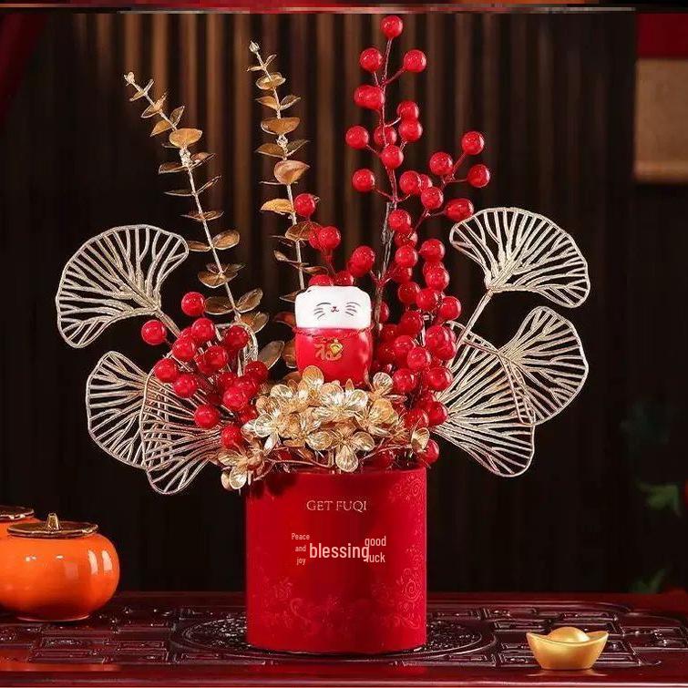 Fortune Bucket: Red Fruit Artificial Flowers for Weddings & New Year Decor - Perfect for Living Room, Dining Table, TV Cabinet, or Housewarming.
Fortune Bucket: Red Fruit Artificial Flowers for Weddings & New Year Decor - Perfect for Living Room, Dining Table, TV Cabinet, or Housewarming.