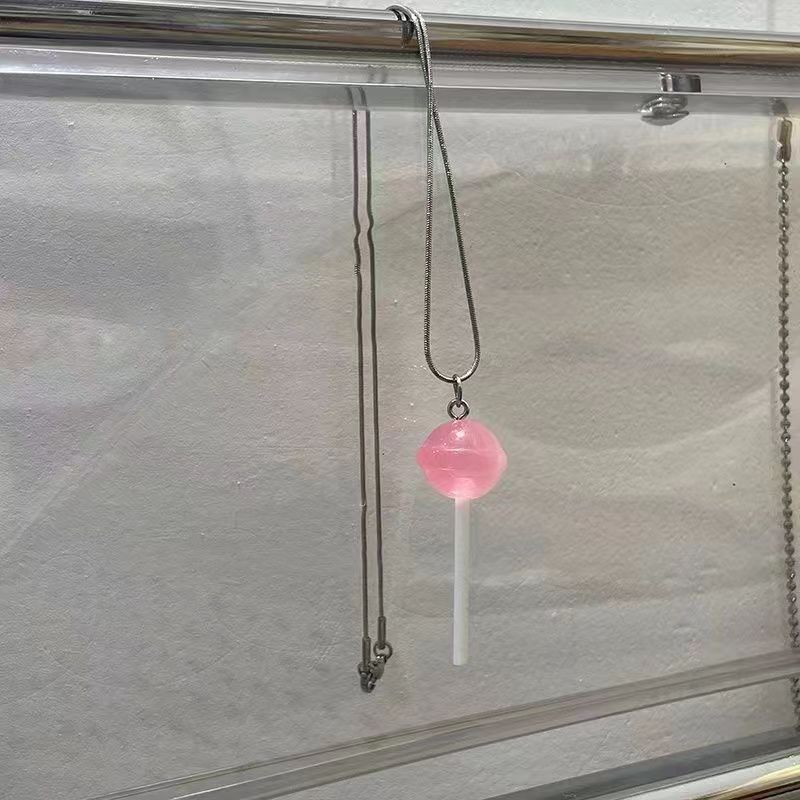 Girly style j simple collarbone chain versatile item jewelry cute sweet, candy color lollipop pendant necklace рожевий
Girly style j simple collarbone chain versatile item jewelry cute sweet, candy color lollipop pendant necklace рожевий