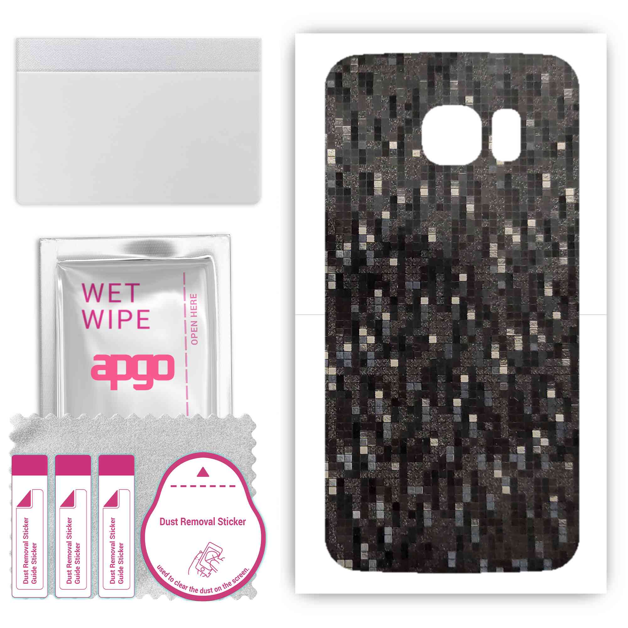 apgo Protective Skin Sticker for the back compatible with Samsung Galaxy S6 Edge SM-G925F, Wrap Film, Foil, Vinyl - Pattern Carbon Black Pixel
apgo Protective Skin Sticker for the back compatible with Samsung Galaxy S6 Edge SM-G925F, Wrap Film, Foil, Vinyl - Pattern Carbon Black Pixel
