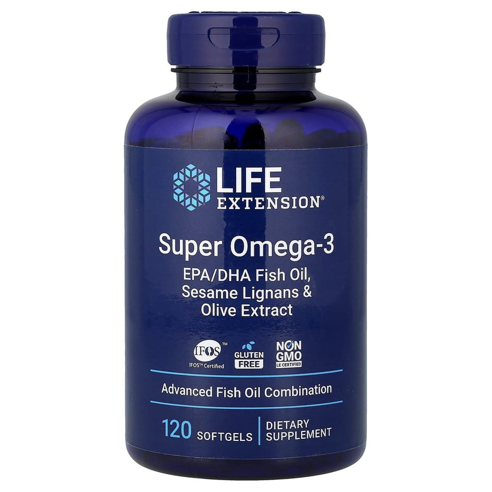 iHerb Life Extension Super Omega-3 EPA/DHA Fish Oil with Sesame Lignans & Olive Softgels, 120 Count 120 pcs - 1 ea
iHerb Life Extension Super Omega-3 EPA/DHA Fish Oil with Sesame Lignans & Olive Softgels, 120 Count 120 pcs - 1 ea