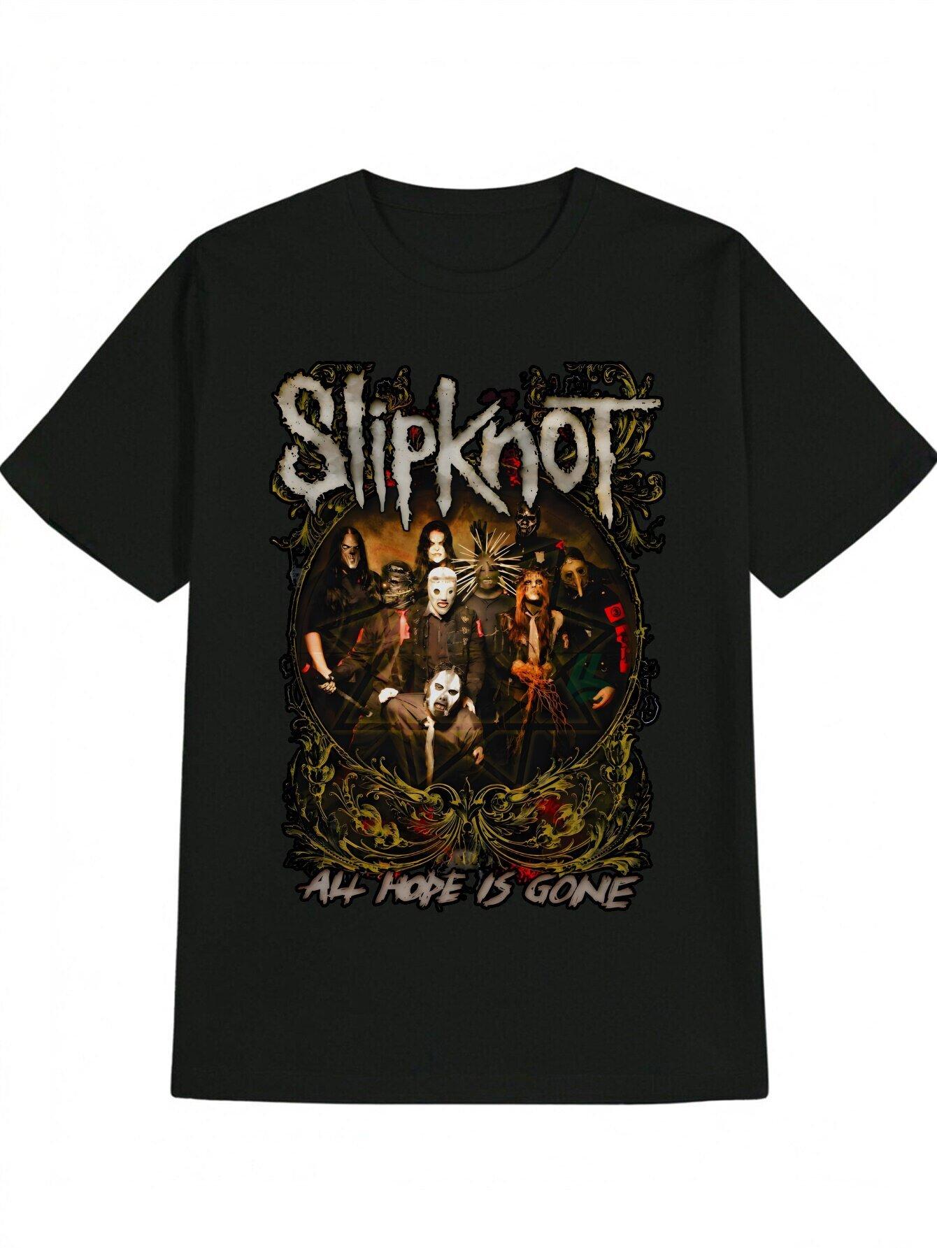 Slipknot Graphic T-shirt - Black Casual Crew Neck Tee with All Hope Is Gone Print S
Slipknot Graphic T-shirt - Black Casual Crew Neck Tee with All Hope Is Gone Print S