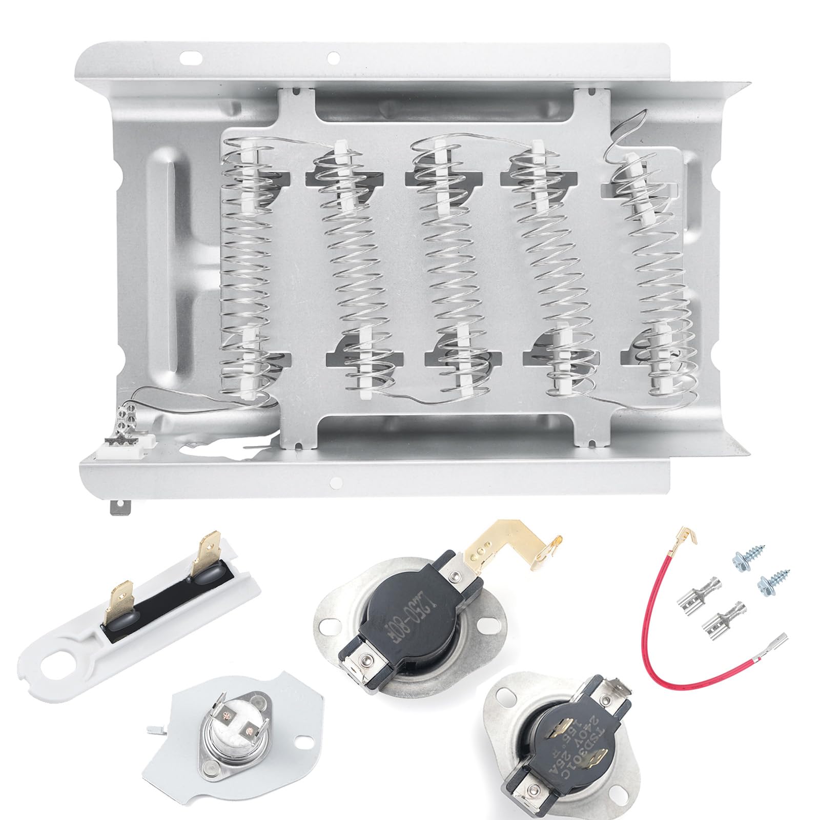 Replacement dryer heating element kit for and WED4616FW0 Whirl-pool WED4850HW0, WED49STBW1, WED4900XW0, WED4950HW0, WED4800XQ0, WED4800XQ1, (279838)
Replacement dryer heating element kit for and WED4616FW0 Whirl-pool WED4850HW0, WED49STBW1, WED4900XW0, WED4950HW0, WED4800XQ0, WED4800XQ1, (279838)
