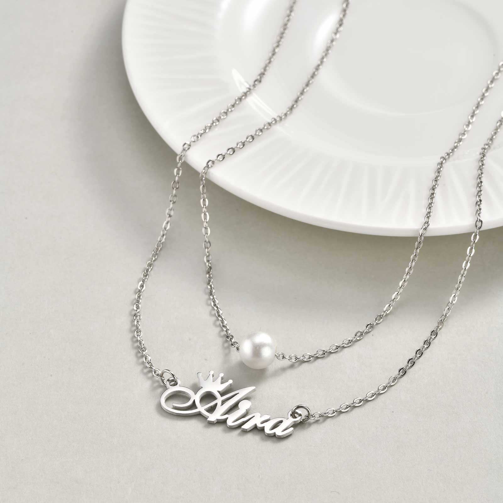 Double-Layer Free Customized Name ECG Cross Necklace for Women Rolo Chain Stainless Steel Necklaces,Personalized Jewelry Gift 50-55CM
Double-Layer Free Customized Name ECG Cross Necklace for Women Rolo Chain Stainless Steel Necklaces,Personalized Jewelry Gift 50-55CM