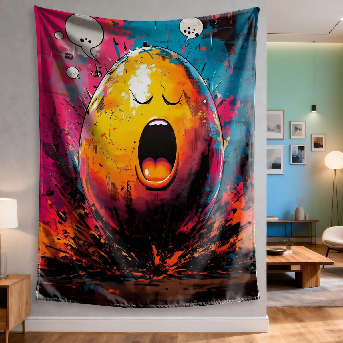 Yelling Egg Tapestry Cartoon Design Vibrant Colors Fun Art Polyester 5161 in for Bedroom or Dorm 74x94cm(29x37in)
Yelling Egg Tapestry Cartoon Design Vibrant Colors Fun Art Polyester 5161 in for Bedroom or Dorm 74x94cm(29x37in)