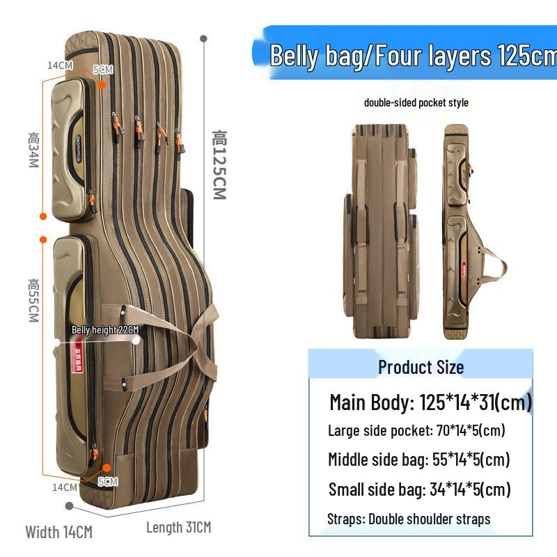 Багатофункціональна сумка для риболовних вудилищ великої місткості - Потовщена, Легка, Конструкція з великим животом, Сумка для рибальського спорядження
Багатофункціональна сумка для риболовних вудилищ великої місткості - Потовщена, Легка, Конструкція з великим животом, Сумка для рибальського спорядження
