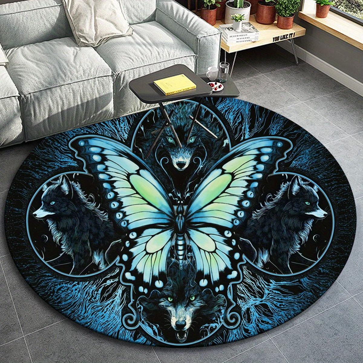 1pc Blue Butterfly and Black Wolf Pattern Round Floor Mat, Non-slip for Living Room Bedroom Chair Carpets Home Decor Gifts, Home Decor Room 80cm by 80cm
1pc Blue Butterfly and Black Wolf Pattern Round Floor Mat, Non-slip for Living Room Bedroom Chair Carpets Home Decor Gifts, Home Decor Room 80cm by 80cm