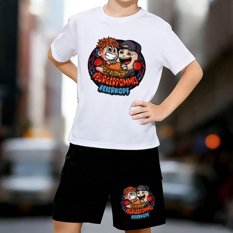 Boys 2 Piece Cartoon/Food Style Printed Outfit, Short Sleeve T-Shirt and Shorts Set for Kids Age 5-14,Black ,white Sporty Casual Summer Clothes 13-14 Years білий
Boys 2 Piece Cartoon/Food Style Printed Outfit, Short Sleeve T-Shirt and Shorts Set for Kids Age 5-14,Black ,white Sporty Casual Summer Clothes 13-14 Years білий
