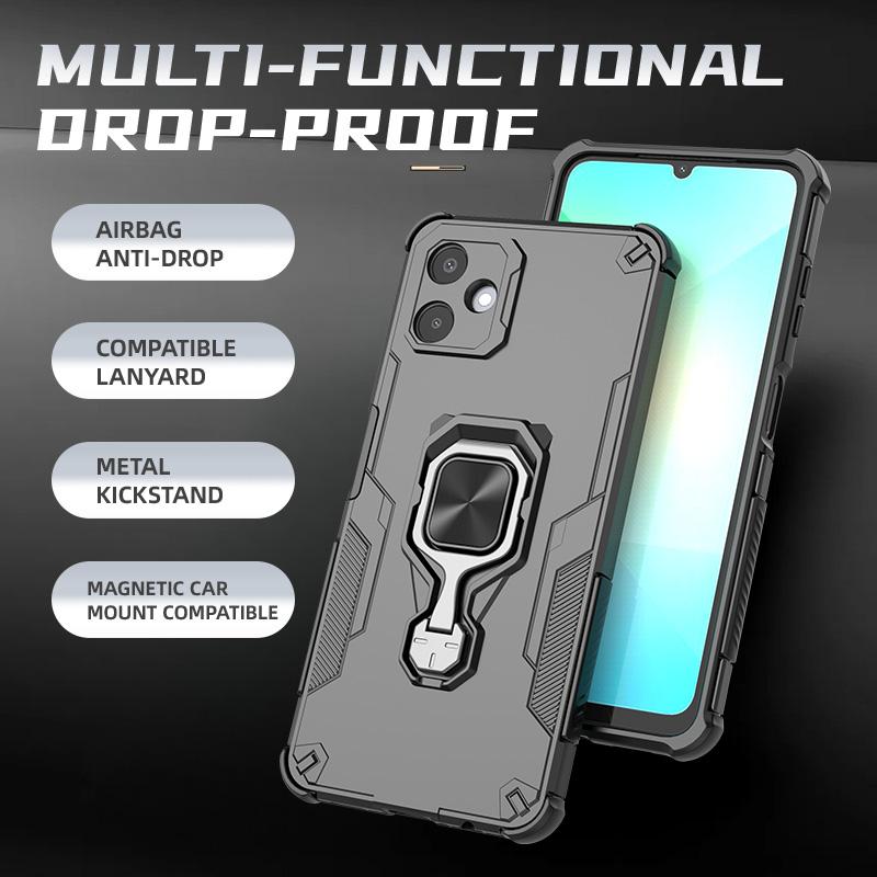 For Samsung Galaxy A06 4G Case Rotatable Ring Kickstand PC+TPU Shockproof Phone Cover Black
For Samsung Galaxy A06 4G Case Rotatable Ring Kickstand PC+TPU Shockproof Phone Cover Black