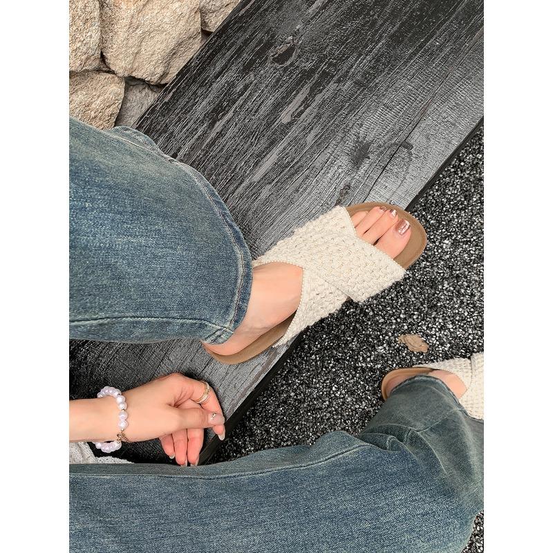 Версия из коровьей кожи~ Вязаные тапочки с перекрестными ремешками для женщин, ретро, на толстой подошве, с открытым носком, для пляжного отдыха, прохладные тапочки 40
Версия из коровьей кожи~ Вязаные тапочки с перекрестными ремешками для женщин, ретро, на толстой подошве, с открытым носком, для пляжного отдыха, прохладные тапочки 40