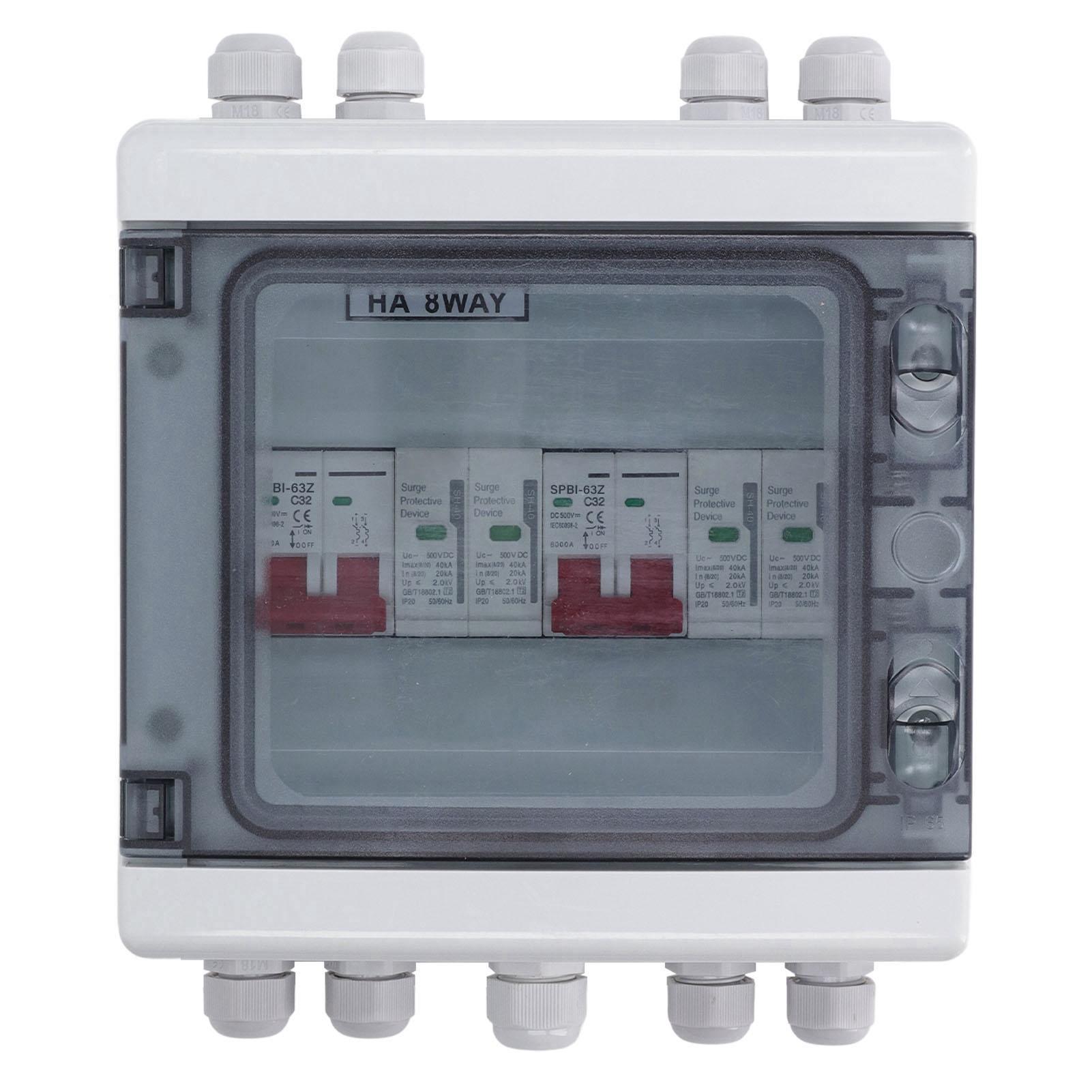 DC500V Сонячний вимикач роз єднувач 2 входи 2 виходи Захист від перенапруги PV розподільча коробка IP65 Водостійкий 32A 20‑40KA
DC500V Сонячний вимикач роз єднувач 2 входи 2 виходи Захист від перенапруги PV розподільча коробка IP65 Водостійкий 32A 20‑40KA