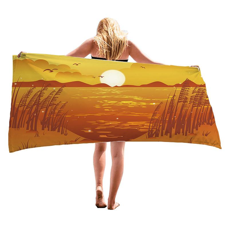 Seaside Sunset Scenery digital-printed polyester Superfine fiber double-sided fleece Beach vacation bath towel, beach towel W30*H60(CM)
Seaside Sunset Scenery digital-printed polyester Superfine fiber double-sided fleece Beach vacation bath towel, beach towel W30*H60(CM)