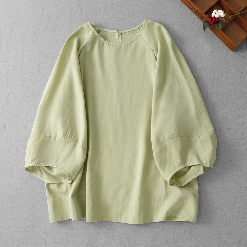 3863 Two-Tone Plus Size European Style Round Neck Batwing Sleeve Cotton Linen T-Shirt, Loose Slimming Nine-Point Sleeve XXL світло-зелений колір
3863 Two-Tone Plus Size European Style Round Neck Batwing Sleeve Cotton Linen T-Shirt, Loose Slimming Nine-Point Sleeve XXL світло-зелений колір