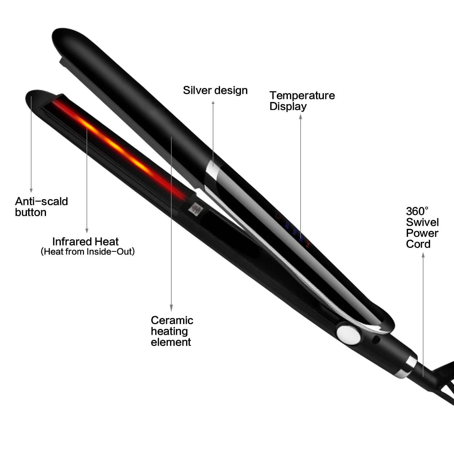 Infrared Flat Iron Hair Straightener Professional Thermostatic Ceramic Coating Curler Styling Tools Hair Flat Iron EU чорний
Infrared Flat Iron Hair Straightener Professional Thermostatic Ceramic Coating Curler Styling Tools Hair Flat Iron EU чорний