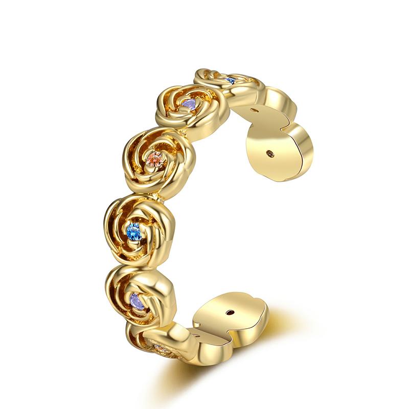 Huitan Exquisite Rose Flower Opening Ring Lady Aesthetic Adjustable Finger Zircon Multiple Colored Zirconia Stones Accessories resizable
Huitan Exquisite Rose Flower Opening Ring Lady Aesthetic Adjustable Finger Zircon Multiple Colored Zirconia Stones Accessories resizable